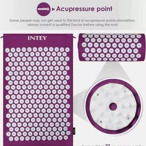INTEY Mat Acupressure Kit Massage With Cushion And